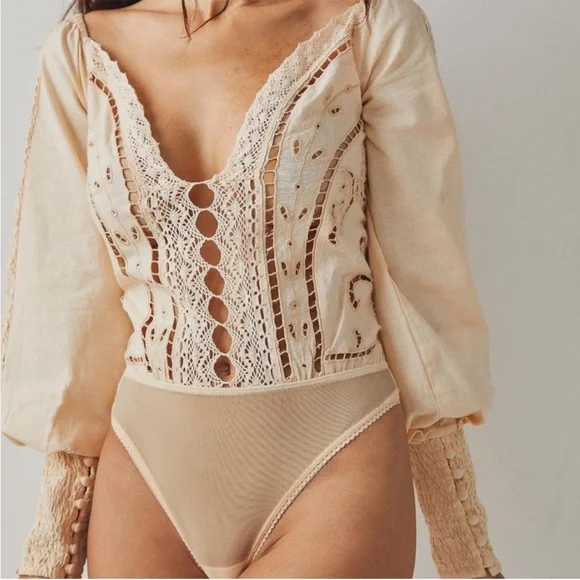 Free People Intimately Regina Eyelet Bodysuit - Picture 2 of 7